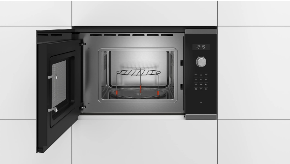 Micro-ondes intégrable, 60 x 38 cm, Inox